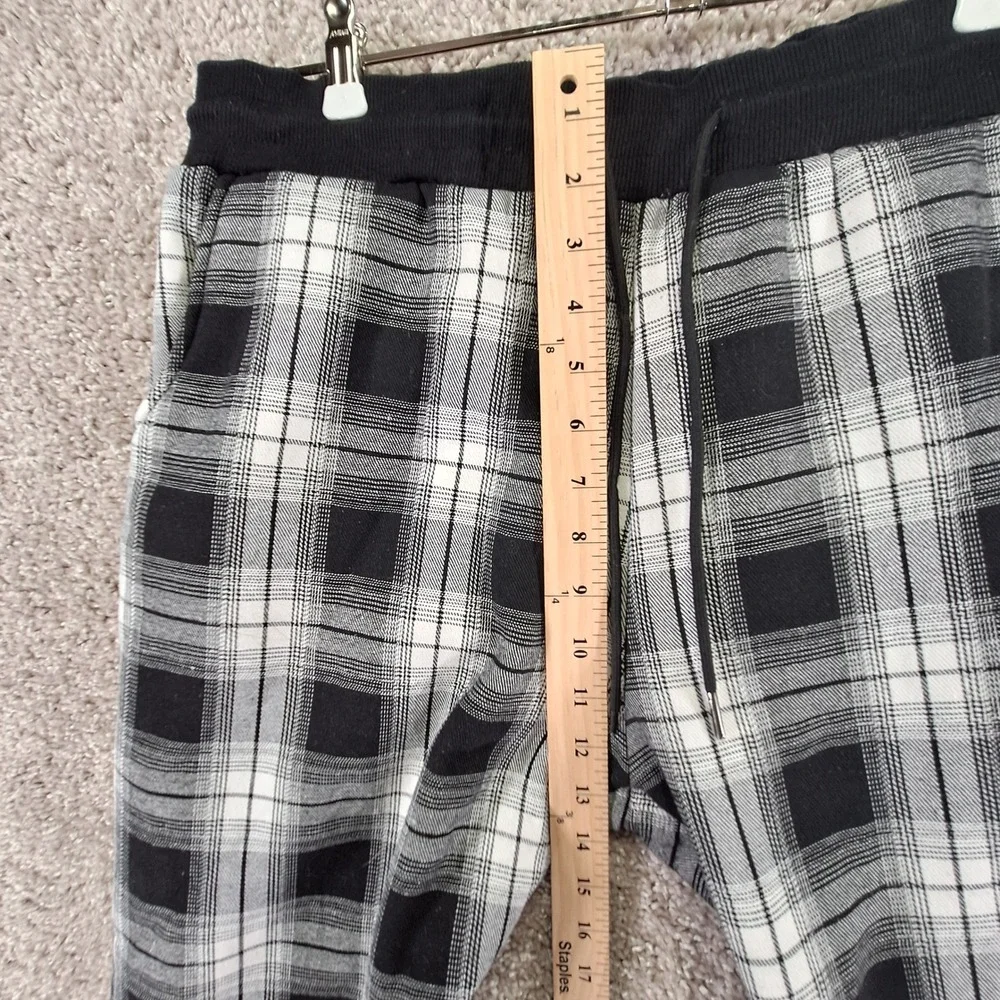 Unbranded Plaid Joggers Adult L (Fits W33xL31) Black Sherpa Lined Plaid Cozy